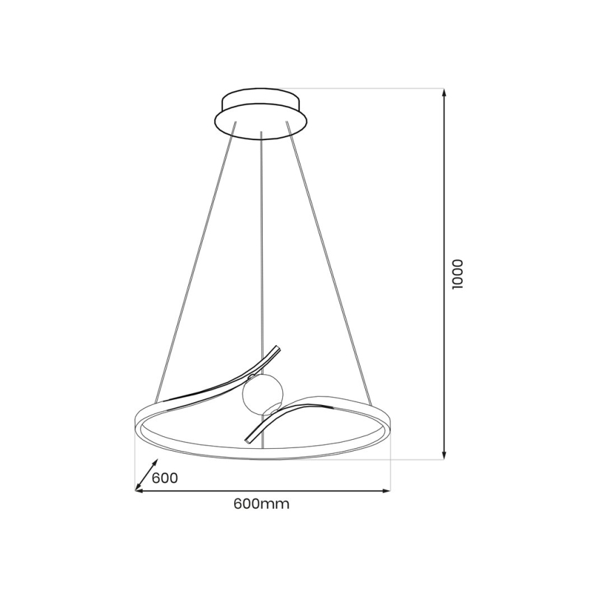 LED Csillár zsinóron PERLA LED/34W/230V fekete