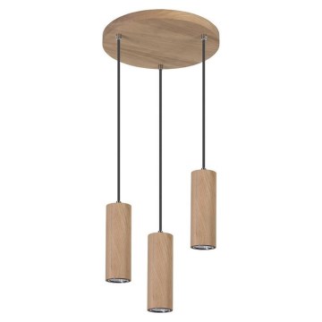 LED Csillár zsinóron PIPE 3xGU10/5W/230V matt tölgy