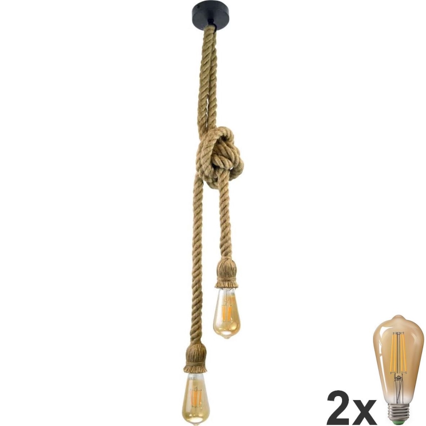 LED Csillár zsinóron ROPE 2xE27/10W/230V