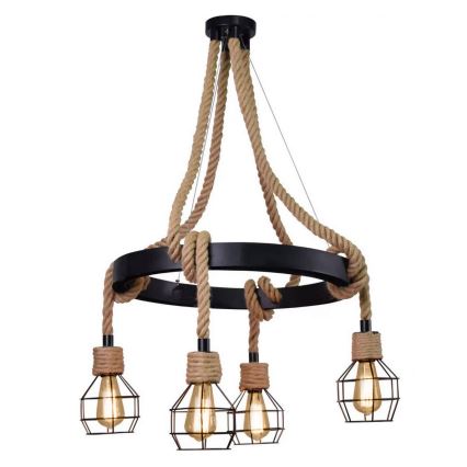 LED Csillár zsinóron ROPE ALEGRA 4xE27/10W/230V