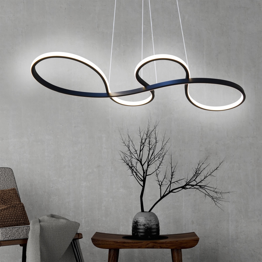 LED Csillár zsinóron SALSA LED/38W/230V 4000K fekete