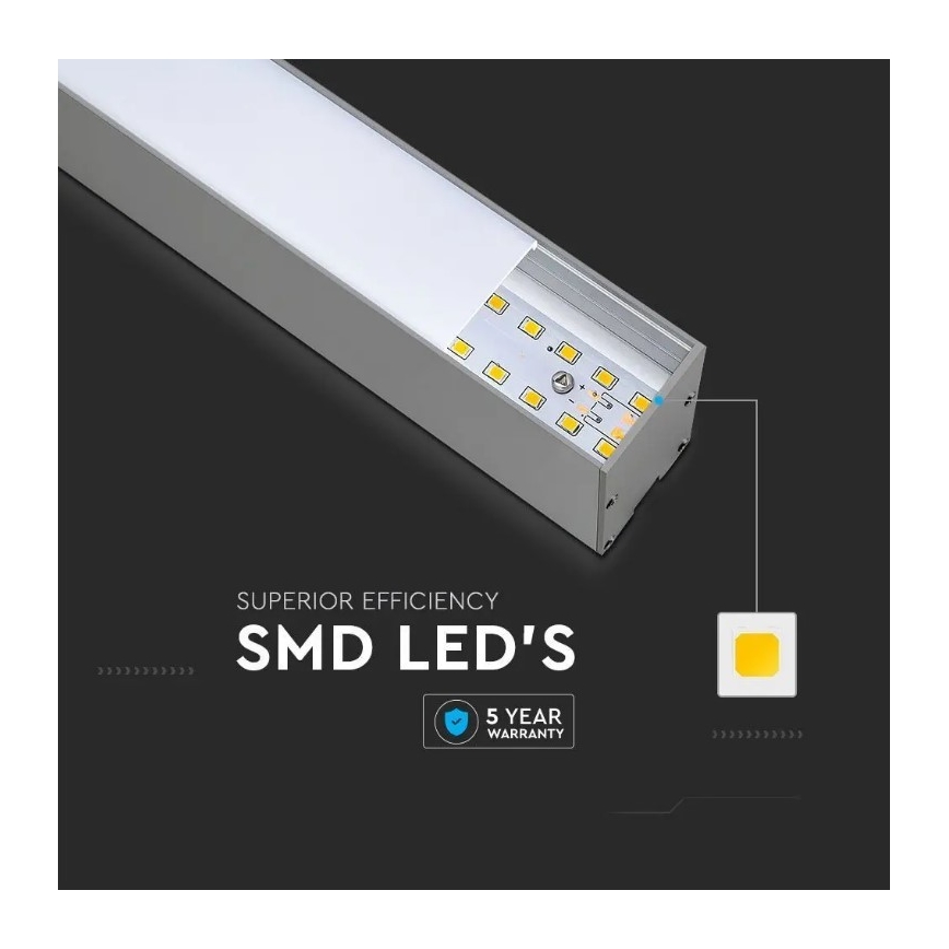 LED Csillár zsinóron SAMSUNG CHIP LED/40W/230V 4000K ezüst