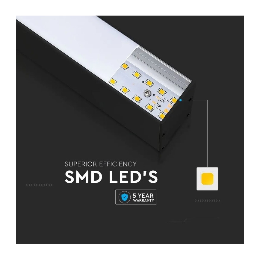 LED Csillár zsinóron SAMSUNG CHIP LED/40W/230V 6400K fekete