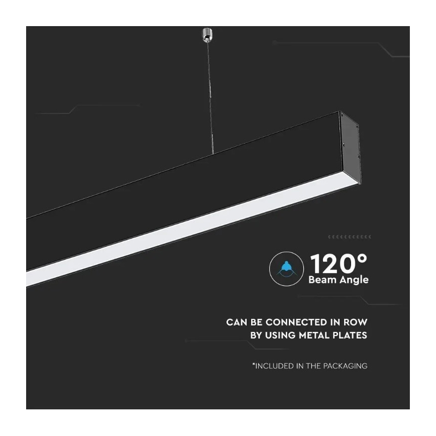 LED Csillár zsinóron SAMSUNG CHIP LED/40W/230V 6400K fekete