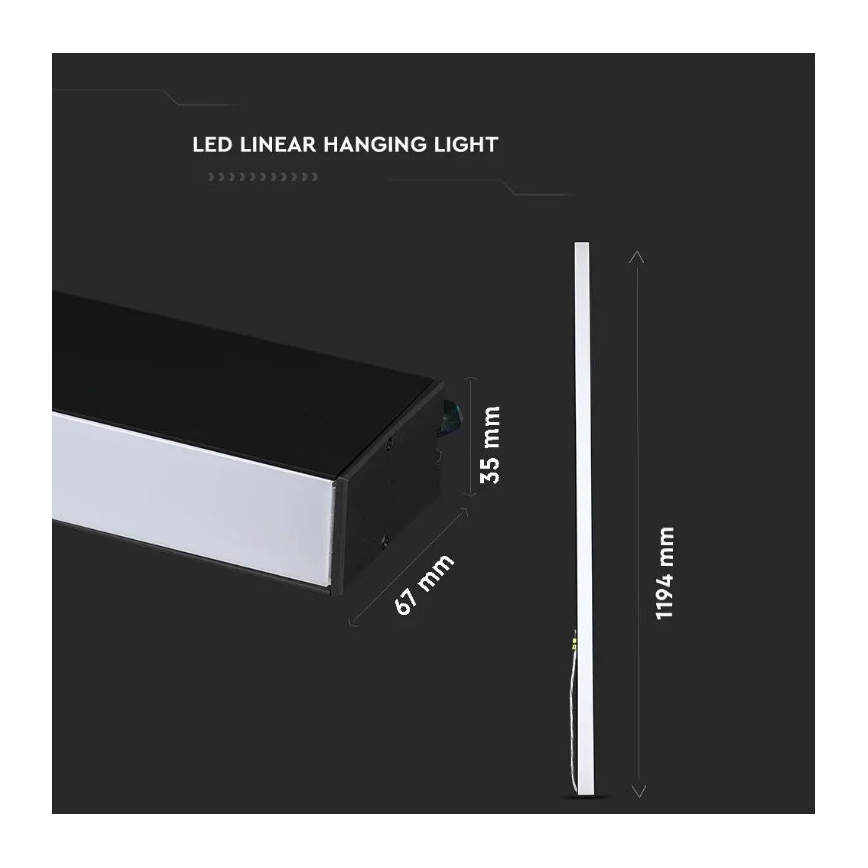 LED Csillár zsinóron SAMSUNG CHIP LED/40W/230V 6400K fekete