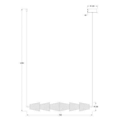 LED Csillár zsinóron SANSA LED/11W/230V arany/átlátszó