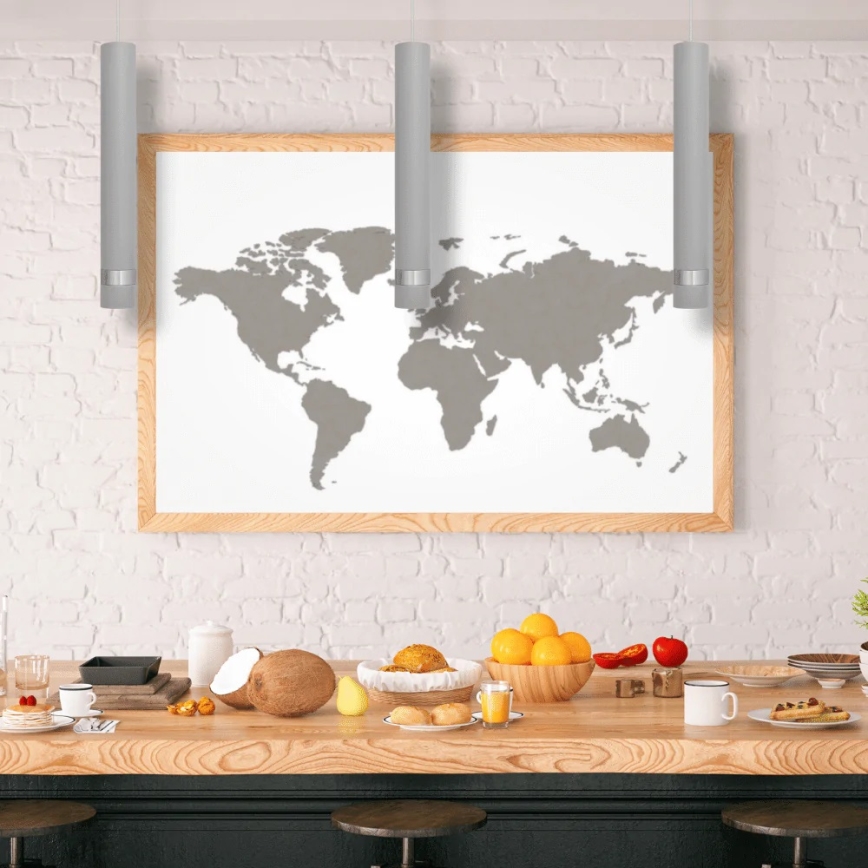 LED Csillár zsinóron TUBA 1xGU10/4,8W/230V szürke/fényezett króm