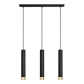 LED Csillár zsinóron TUBA 3xGU10/4,8W/230V fekete/arany