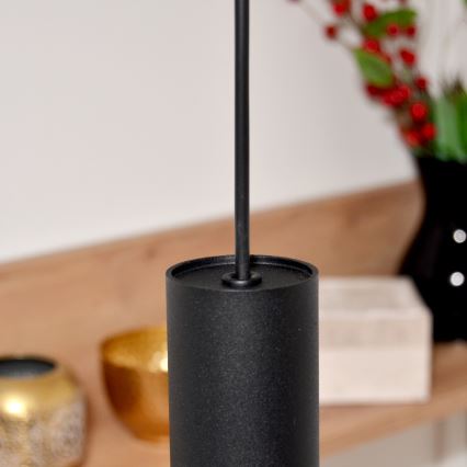 LED Csillár zsinóron TUBA 3xGU10/4,8W/230V fekete