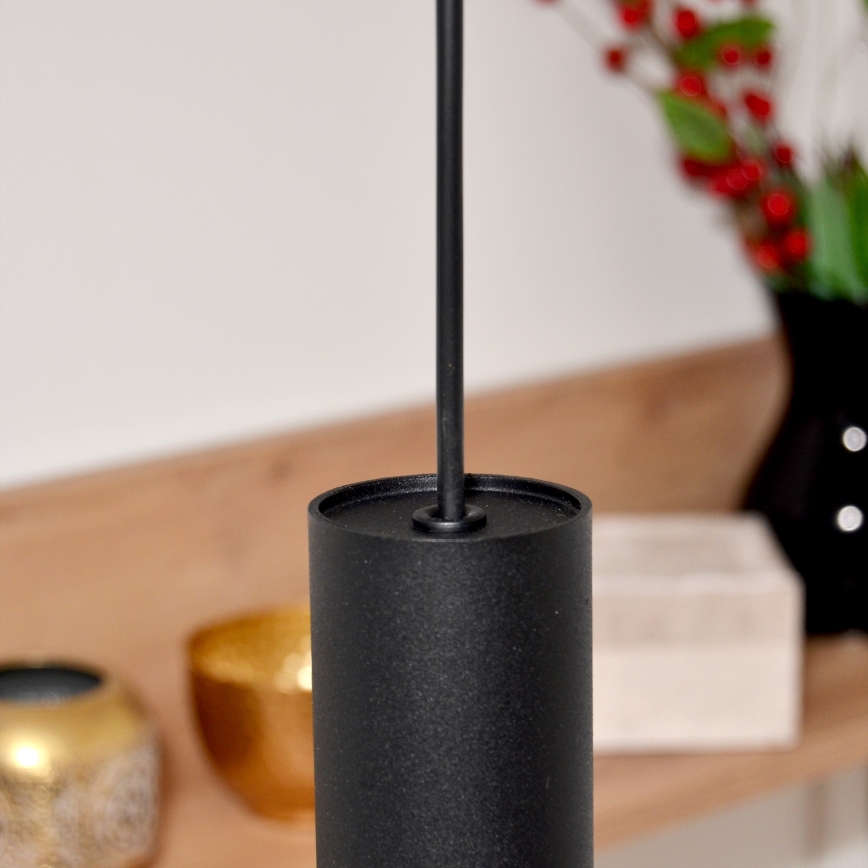 LED Csillár zsinóron TUBA 3xGU10/4,8W/230V fekete