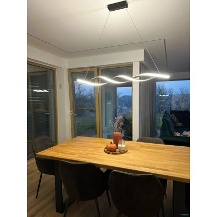 LED Csillár zsinóron TWIST LED/37W/230V 4000K 120 cm arany