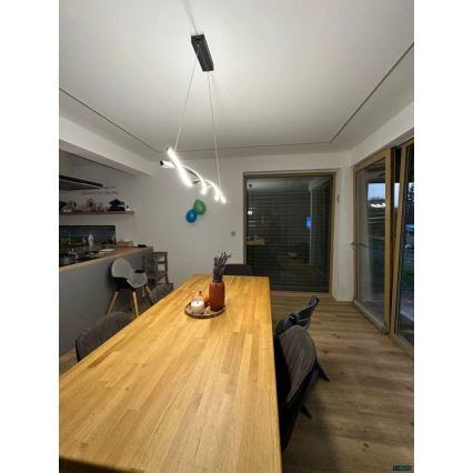 LED Csillár zsinóron TWIST LED/37W/230V 4000K 120 cm fekete
