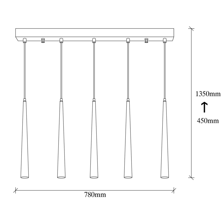 LED Csillár zsinóron UGUR 5xLED/3W/230V