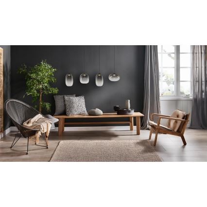 LED Csillár zsinóron VASO LED/15W/230V fekete/füstös