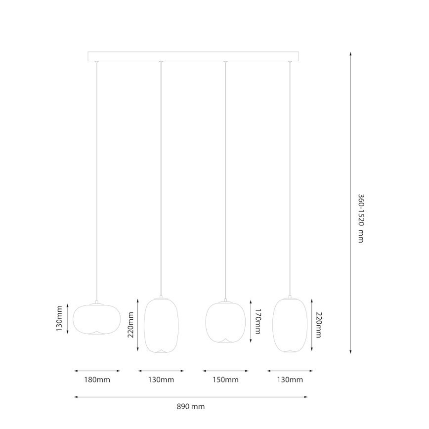 LED Csillár zsinóron VASO LED/15W/230V fekete/füstös