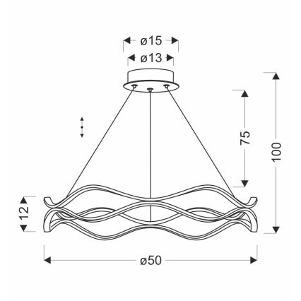 LED csillár zsinóron VAVE LED/28W/230V rózsaarany