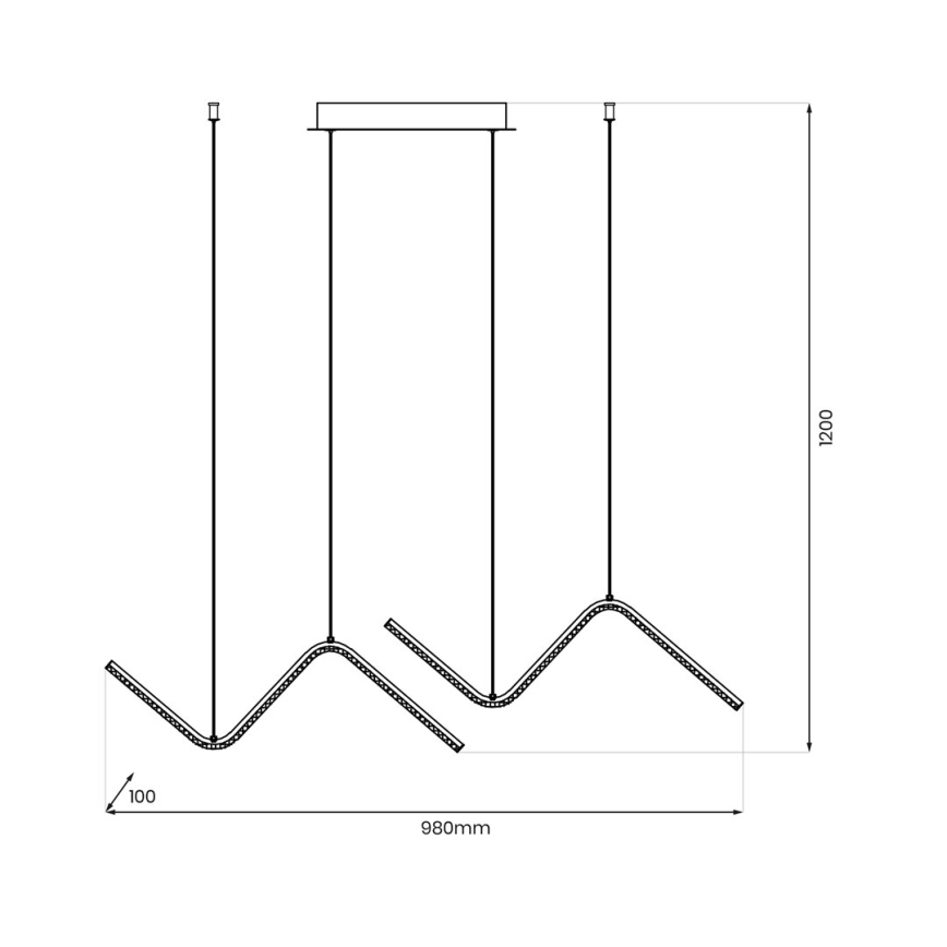LED Csillár zsinóron VERTE 2xLED/11W/230V fekete