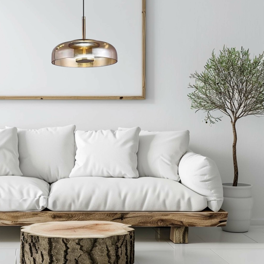 LED Csillár zsinóron VETRO LED/6W/230V átm. 23 cm bézs/fekete
