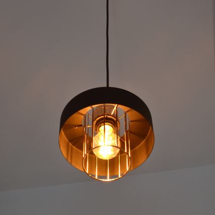 LED Csillár zsinóron VOLTA 2xE27/15W/230V fekete/arany