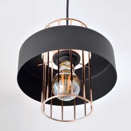 LED Csillár zsinóron VOLTA 2xE27/15W/230V fekete/arany