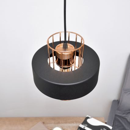 LED Csillár zsinóron VOLTA 2xE27/15W/230V fekete/arany