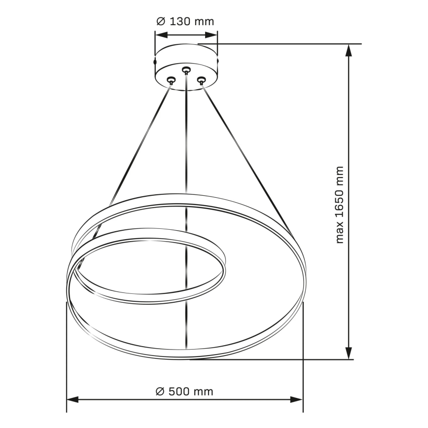 LED Csillár zsinóron ZEFIRA LED/40W/230V 4000K átm. 50 cm fényezett króm