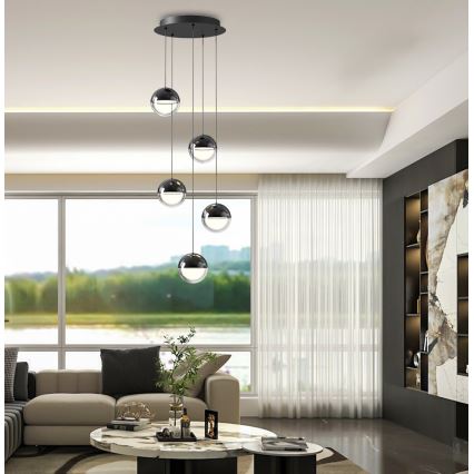 LED csillár zsinóron ZIREA LED/30W/230V fekete