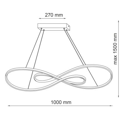 LED Csillár zsinóron ZUMBA LED/50W/230V arany
