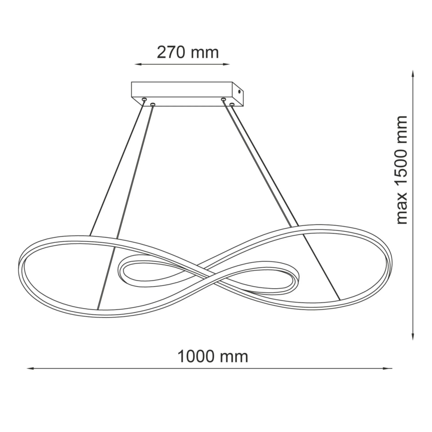 LED Csillár zsinóron ZUMBA LED/50W/230V arany