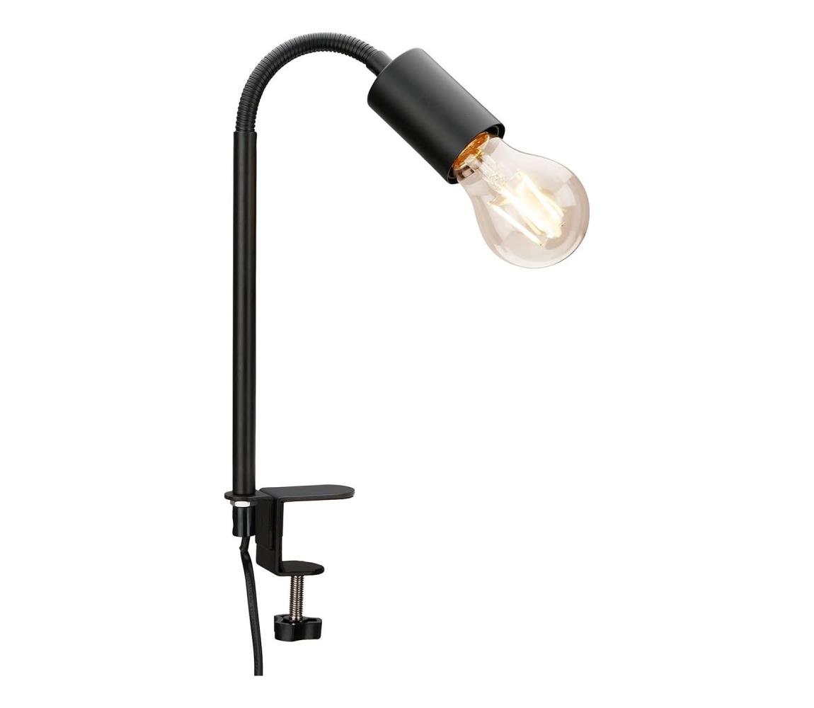 LED csíptetős lámpa 1xE27/4,2W/230V 2700K fekete 9A22051