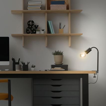 LED csíptetős lámpa 1xE27/4,2W/230V 2700K fekete
