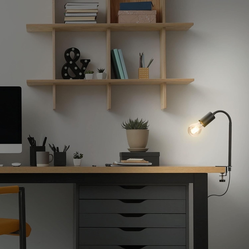 LED csíptetős lámpa 1xE27/4,2W/230V 2700K fekete