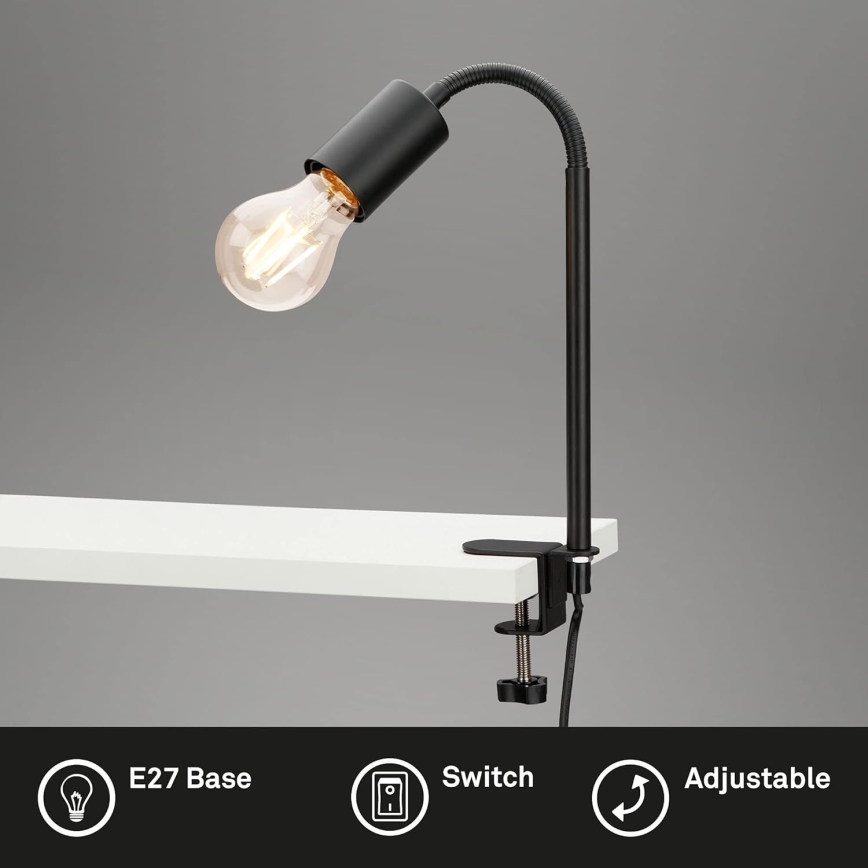 LED csíptetős lámpa 1xE27/4,2W/230V 2700K fekete