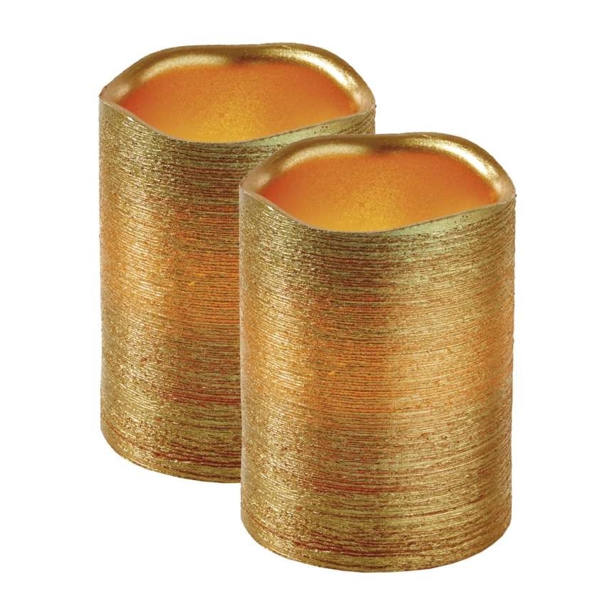 LED Dekor gyertya 2xLED/0,06W/3xAAA arany