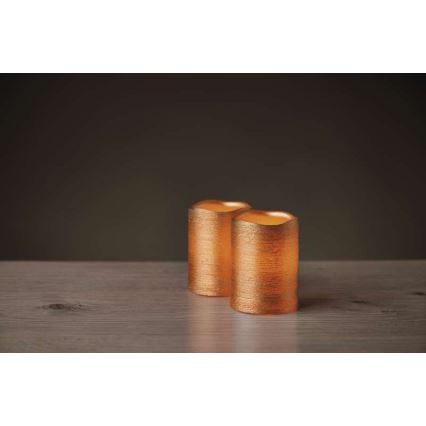 LED Dekor gyertya 2xLED/0,06W/3xAAA arany