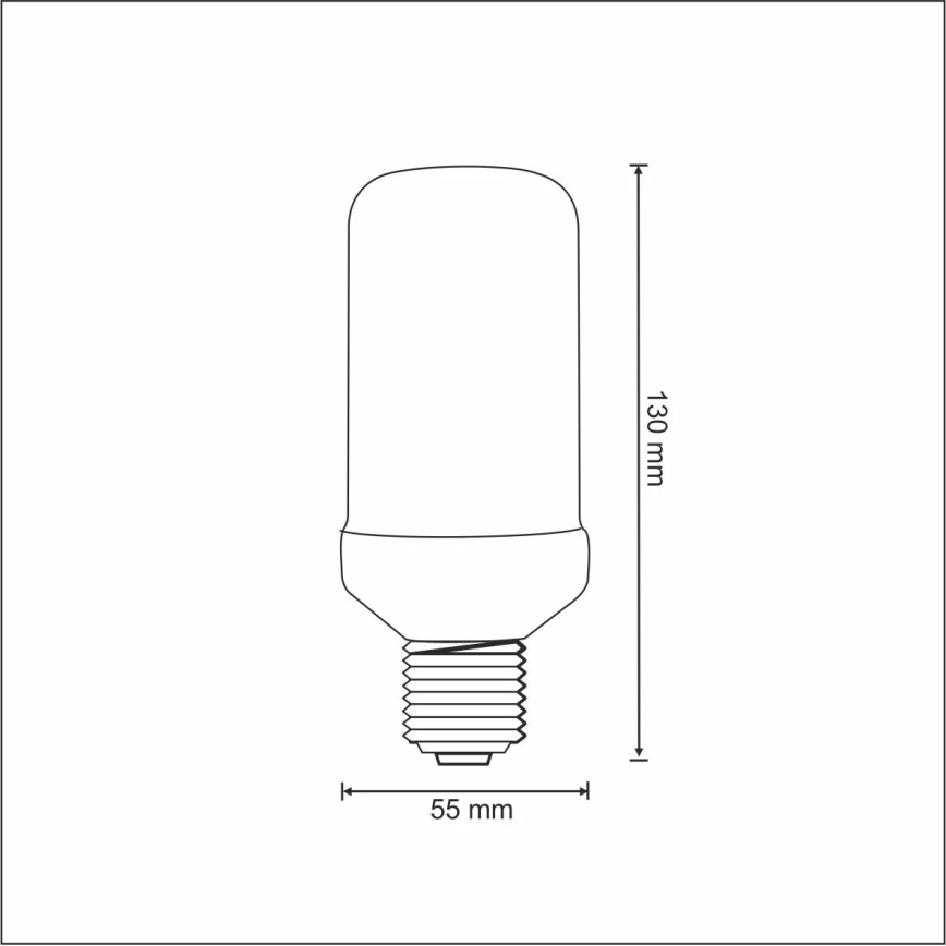LED dekor izzó FLAME T60 E27/3W/230V 1400K