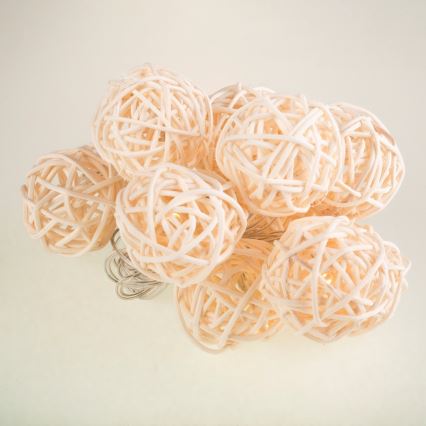 LED Dekor lánc RATTAN BALLS LED/2xAA