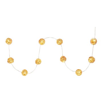 LED dekorációs fényfüzér 10xLED/2xAA meleg fehér