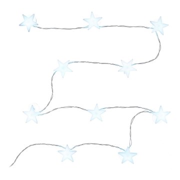 LED dekorációs fényfüzér tapadókorongokkal 10× LED / 2× AA, 1,8 m, hideg fehér