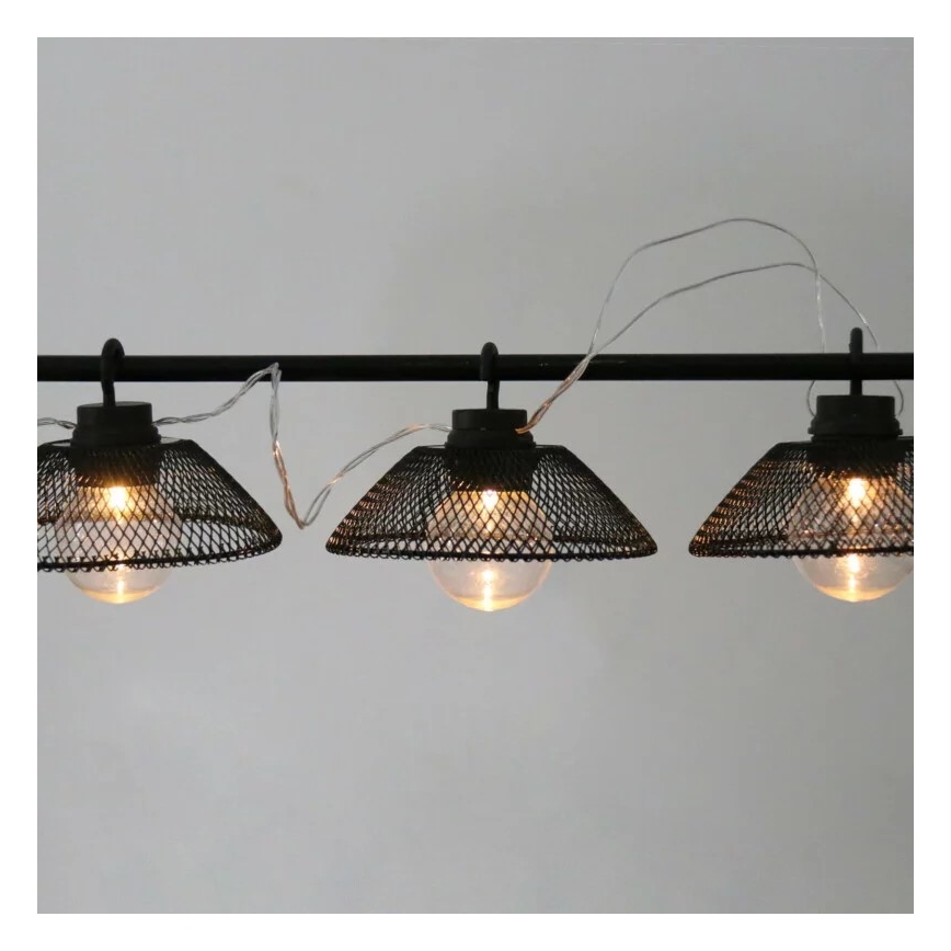 LED Dekoratív fényfüzér ASTRA 10xLED/2xAA 2,1 m fekete