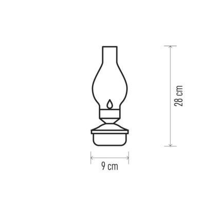 LED Dekorációs petróleum lámpa VINTAGE 1xLED/1,5W/3xAA