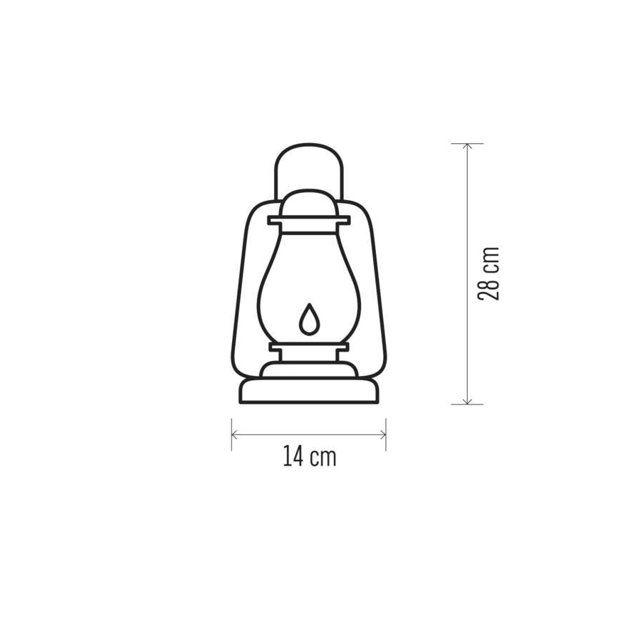 LED Dekorációs petróleum lámpa VINTAGE 1xLED/1,5W/3xAA