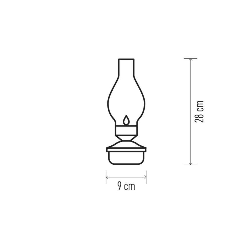 LED Dekorációs petróleum lámpa VINTAGE 1xLED/1,5W/3xAA