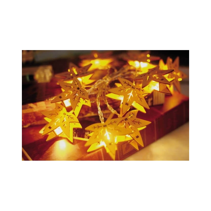 LED Dekoratív lánc 10xLED/2xAA 1,65m juharlevél