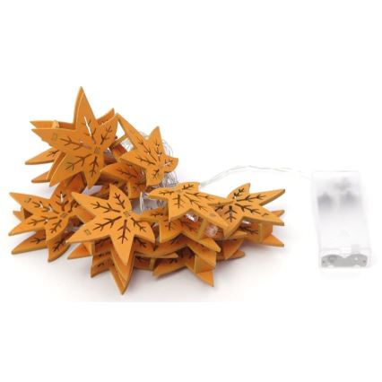 LED Dekoratív lánc 10xLED/2xAA 1,65m juharlevél