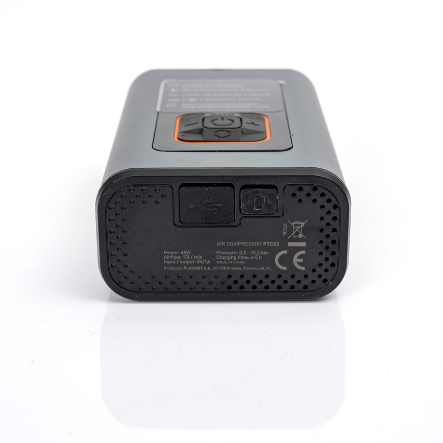 LED Digitális zsebkompresszor 3in1 4000 mAh 5W fekete