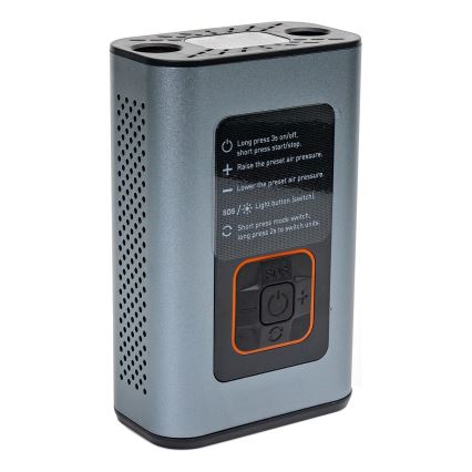 LED Digitális zsebkompresszor 3in1 4000 mAh 5W fekete