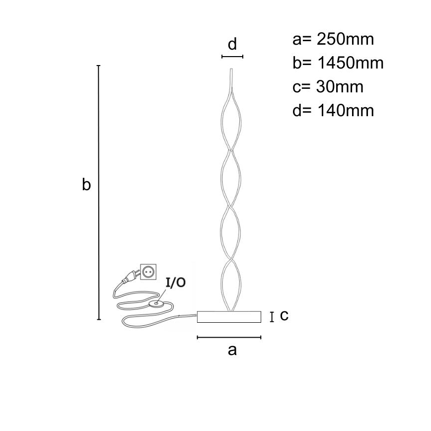 LED dimmelhető állólámpa LED/70W/230V 3000-6500K + távirányító