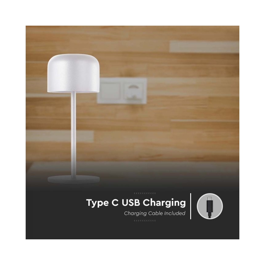 LED Dimmelhető újratölthető érintőképernyős asztali lámpa LED/1,5W/5V 2700-5700K IP54 2200 mAh fehér