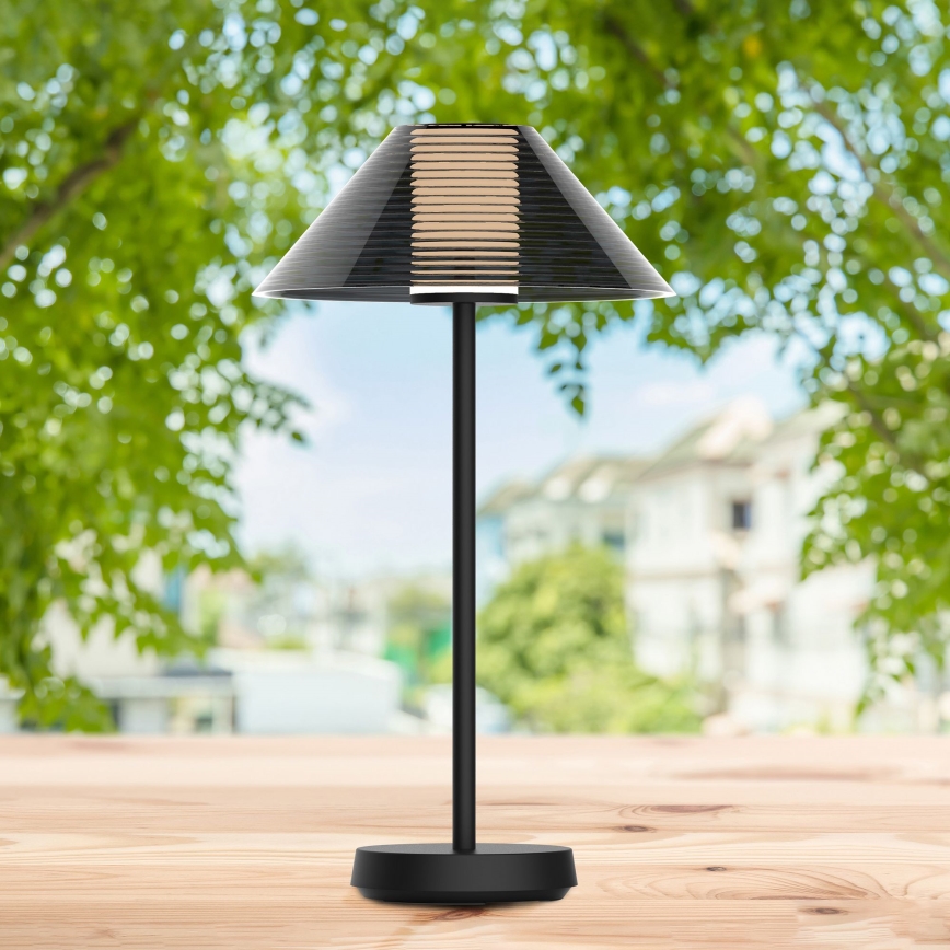 LED Dimmelhető érintős kültéri asztali lámpa SERENGETI LED/3,4W/5V USB 3600 mAh IP44 fekete